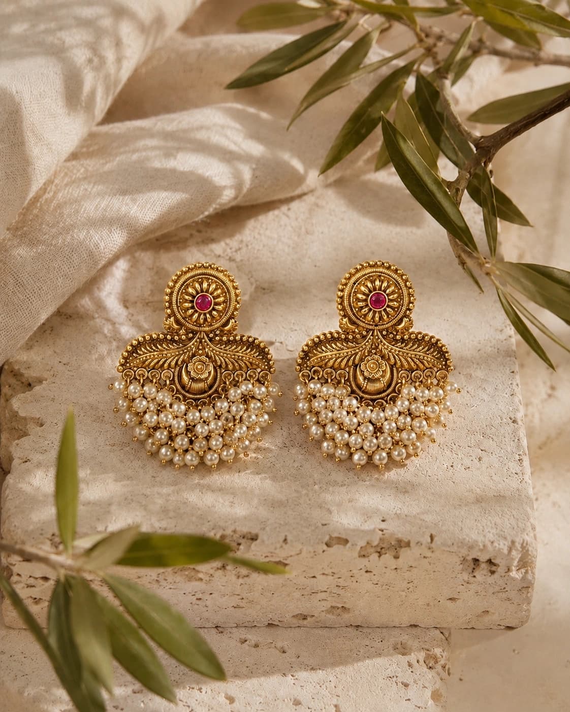 Mahalakshmi Moti Earrings