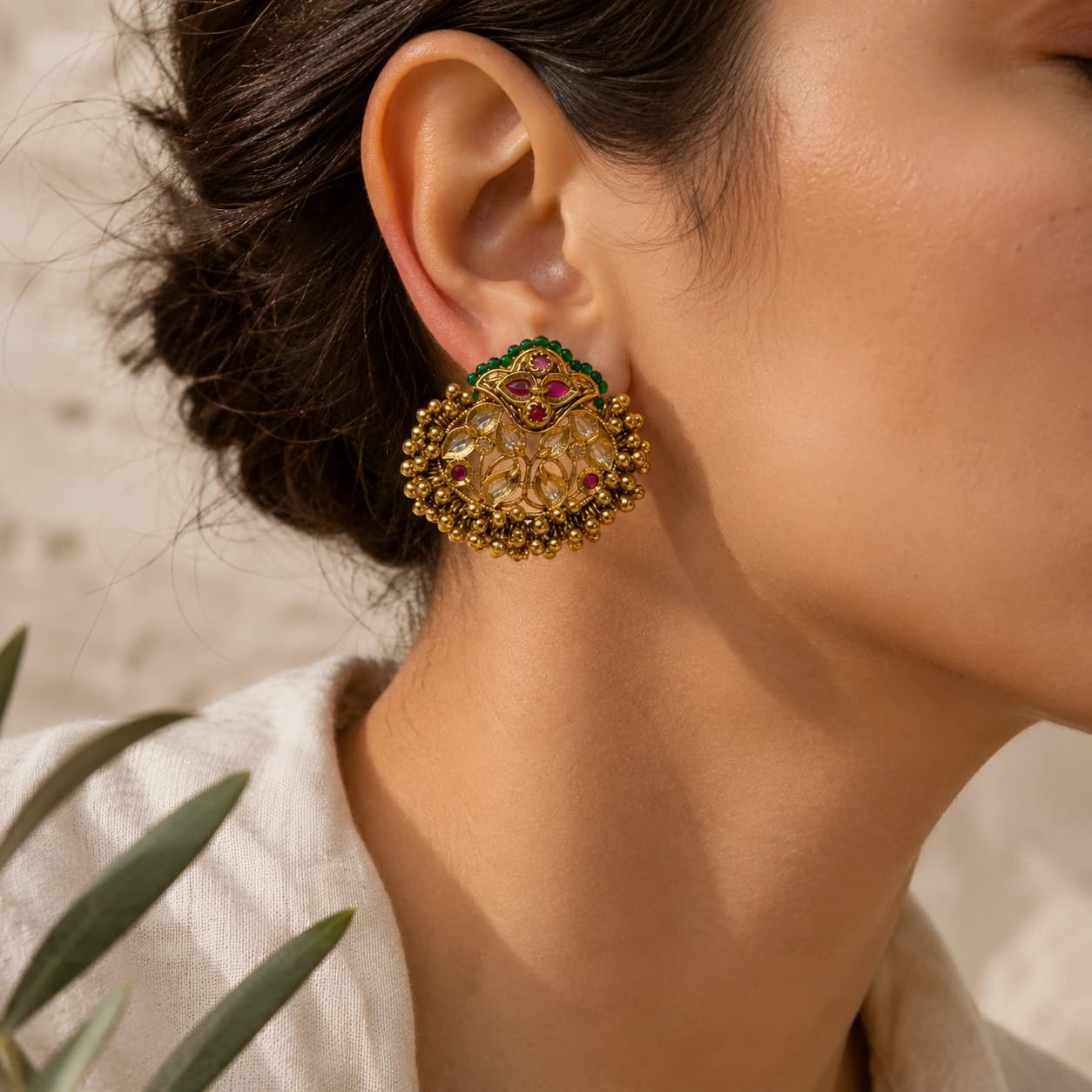 Entix Earrings editorial jewellery composition